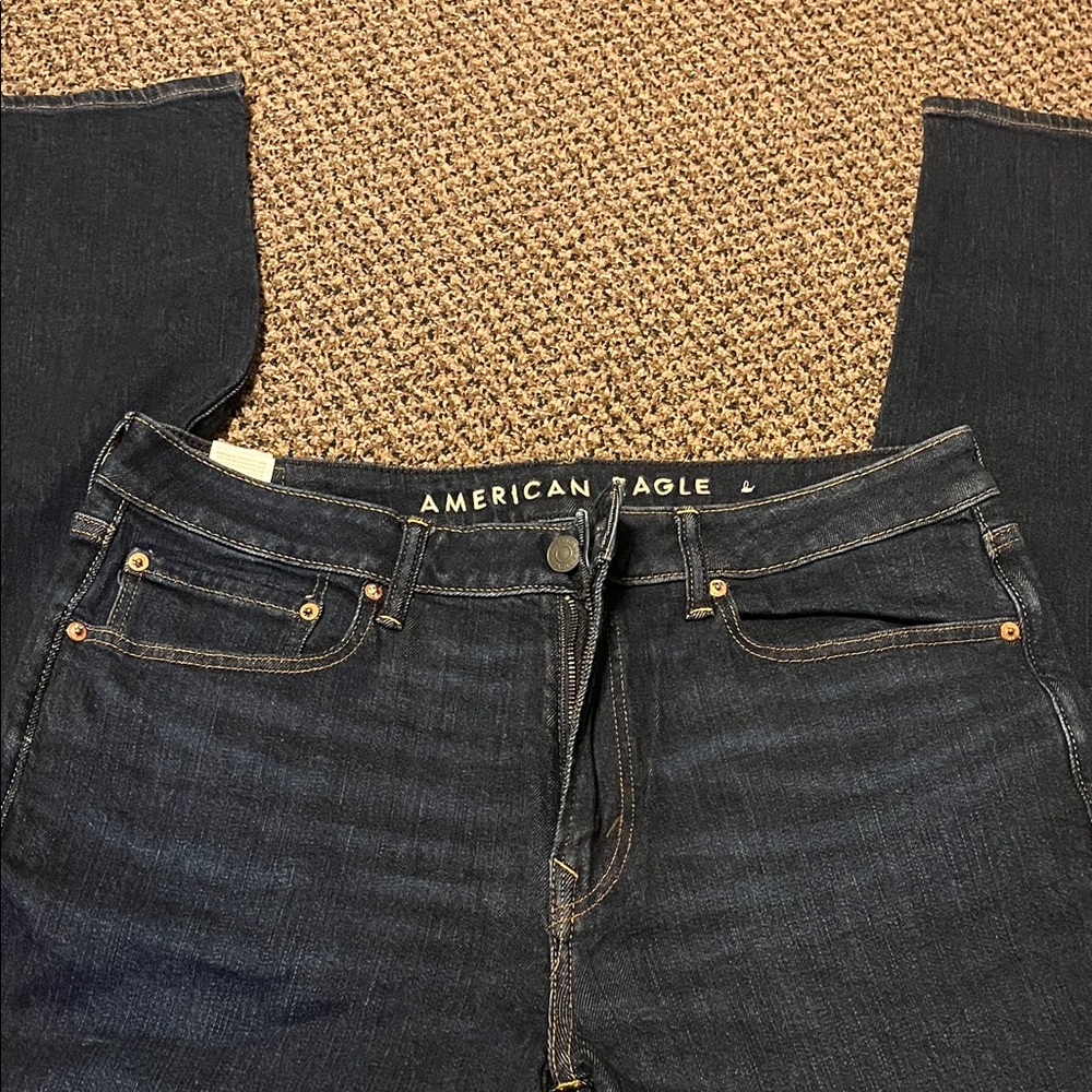 American Eagle Outfitters Men's Dark Blue Straight Jeans